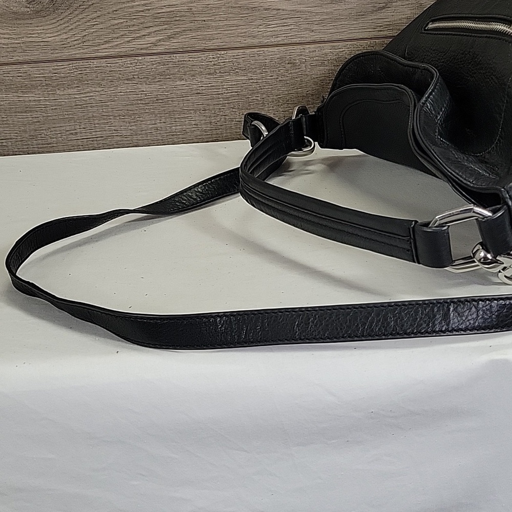 B.Makowsky Black Leather Shoulder Bag - Picture 5 of 13